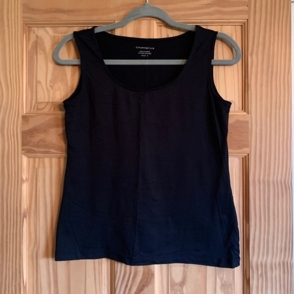 Charter Club Black Tank Top Size Small‎